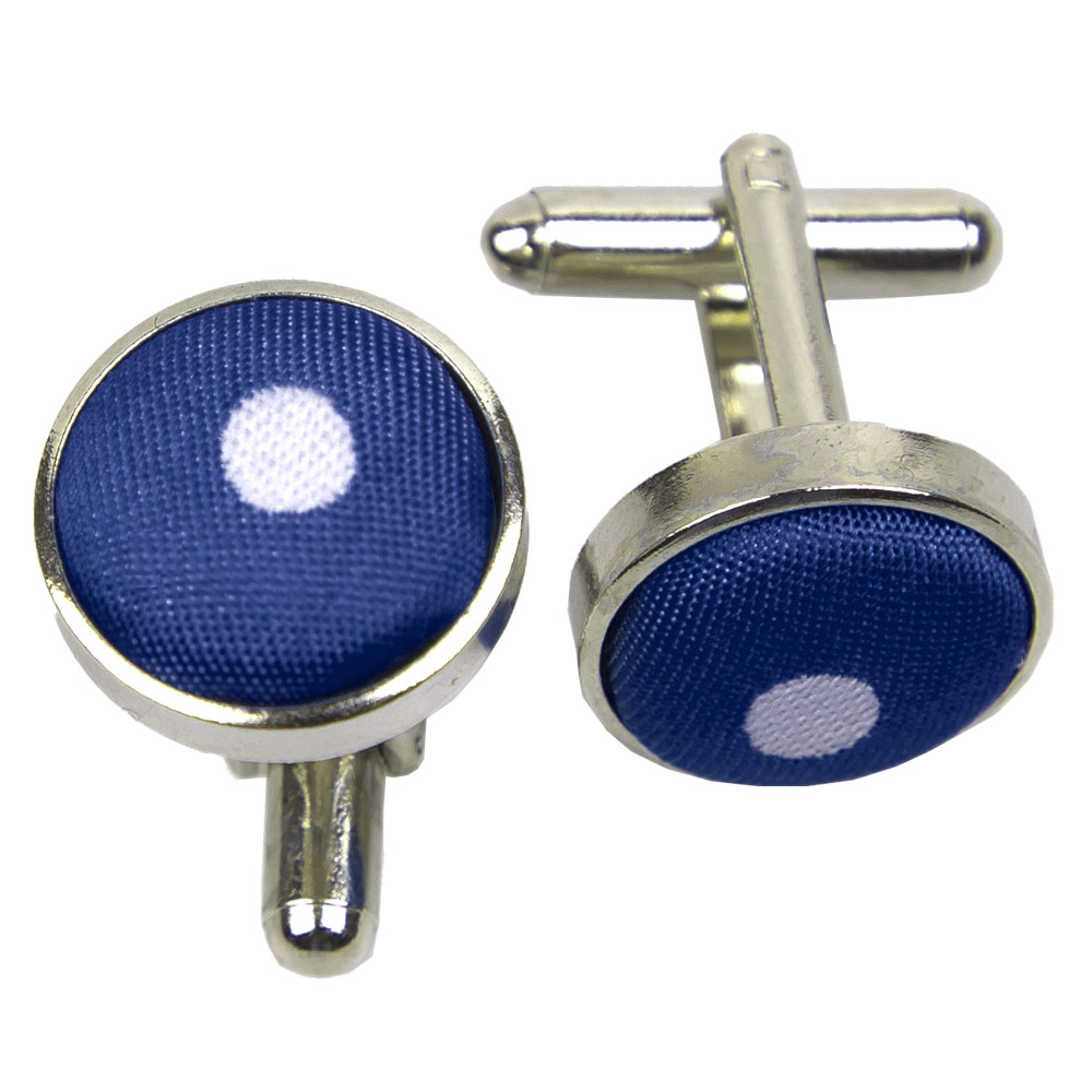 Polka Dot Navy Blue Cufflinks