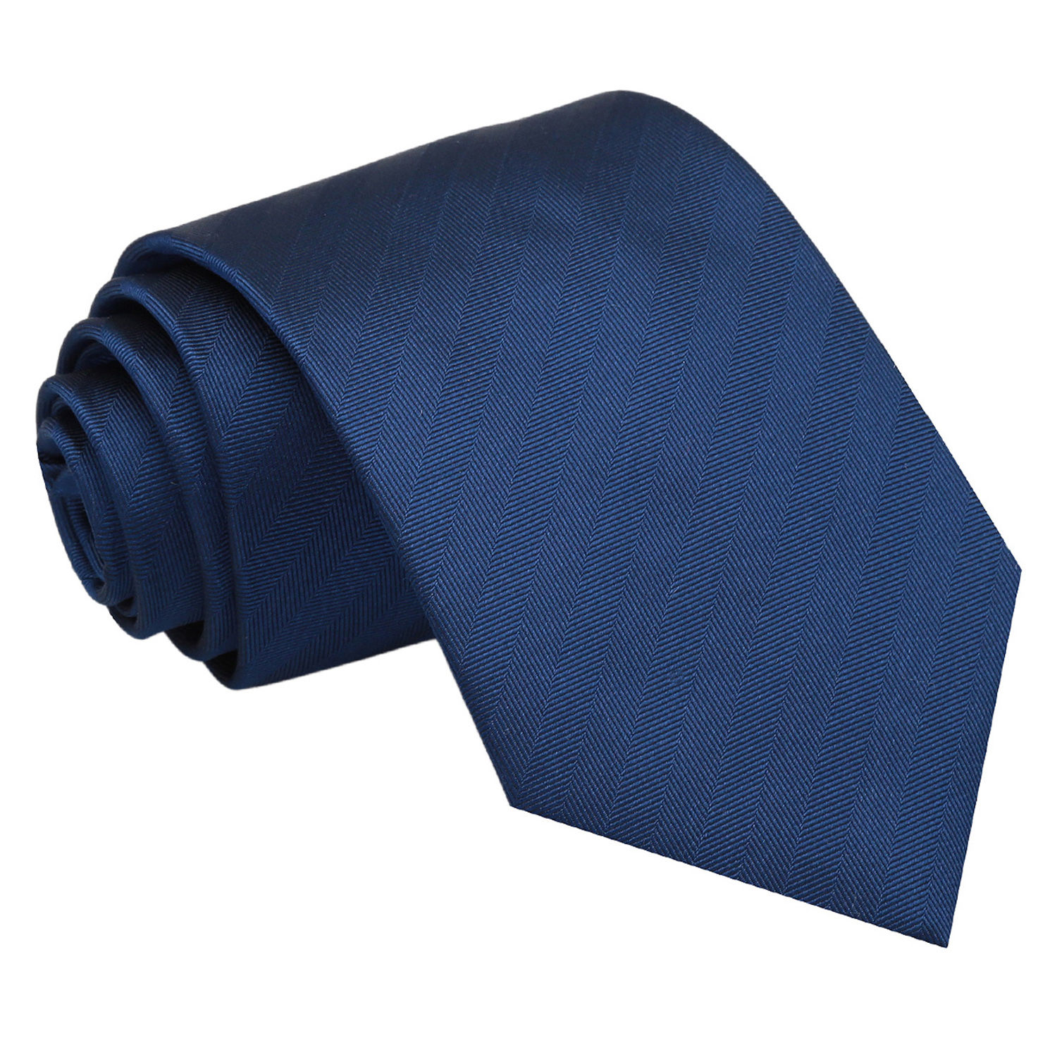 JA Herringbone Silk Midnight Blue Tie