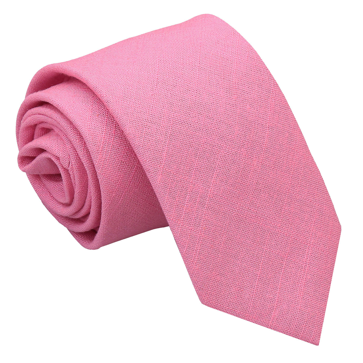  JA Hopsack Linen Carnation Pink Slim Tie