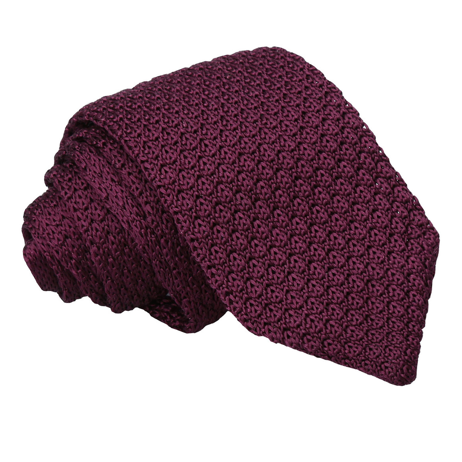  JA Grenadine Knitted Silk Plum Tie