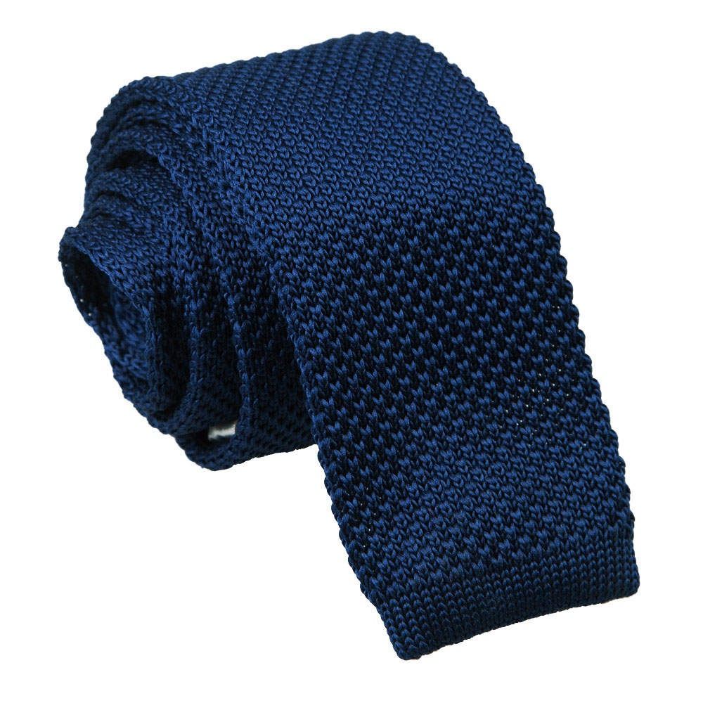 Men's Knitted Navy Blue Tie