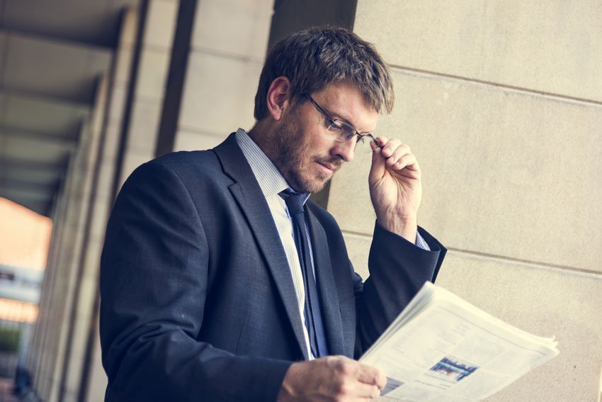 Business Man Wearing Skinny Tie