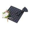 Black Floral Daisy Bow Tie and Pocket Square Set