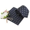 Black Floral Daisy Tie and Pocket Square Set