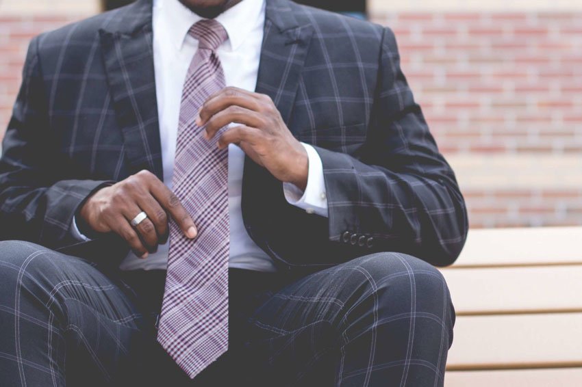 man wearing a modern slim tie