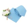 Dusty Blue Plain Matte Tie And Pocket Square Set