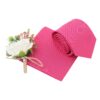 Hot Pink Plain Matte Tie And Pocket Square Set