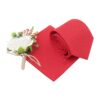 Red Plain Matte Tie And Pocket Square Set