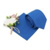Royal Blue Plain Matte Tie And Pocket Square Set
