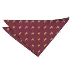 Burgundy Bee Embroidered Pocket Square