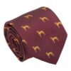 Burgundy Hungarian Vizsla Dog Embroidered Tie