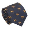 Navy Blue Hungarian Vizsla Dog Embroidered Tie