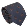 Navy Blue Rottweiler Dog Embroidered Tie