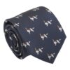 Navy Blue Spaniel English Springer Dog Embroidered Tie