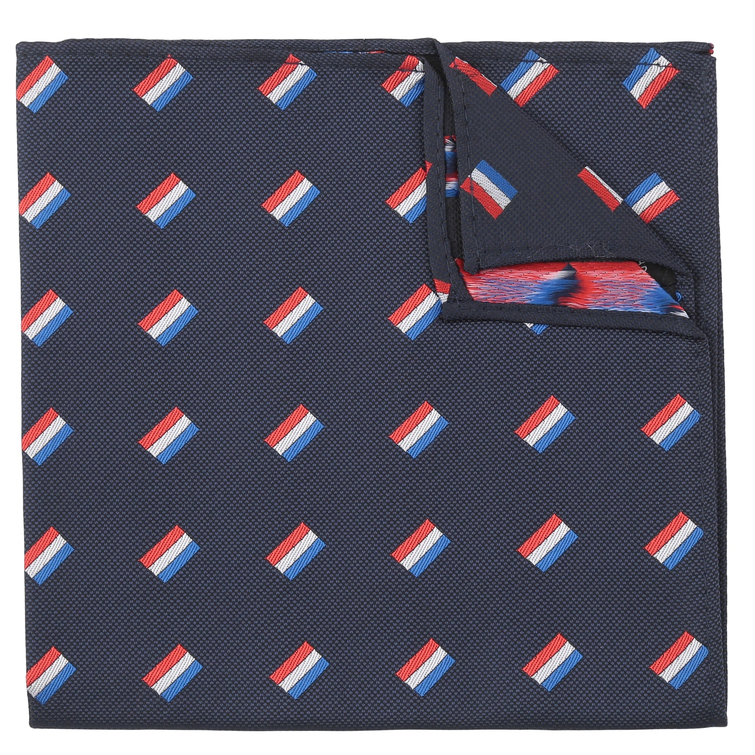 Navy Blue Australian Flag Embroidered Pocket Square Navy Blue Australian Flag Embroidered Pocket Square