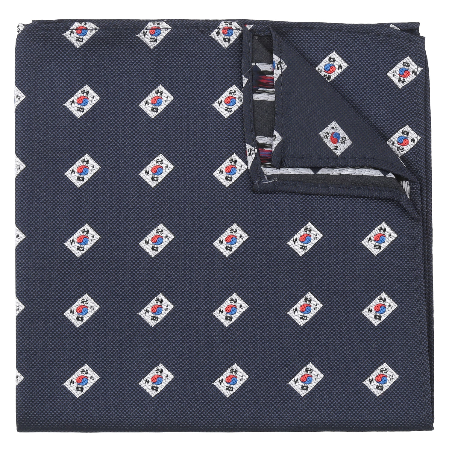 Navy Blue Australian Flag Embroidered Pocket Square Navy Blue Australian Flag Embroidered Pocket Square