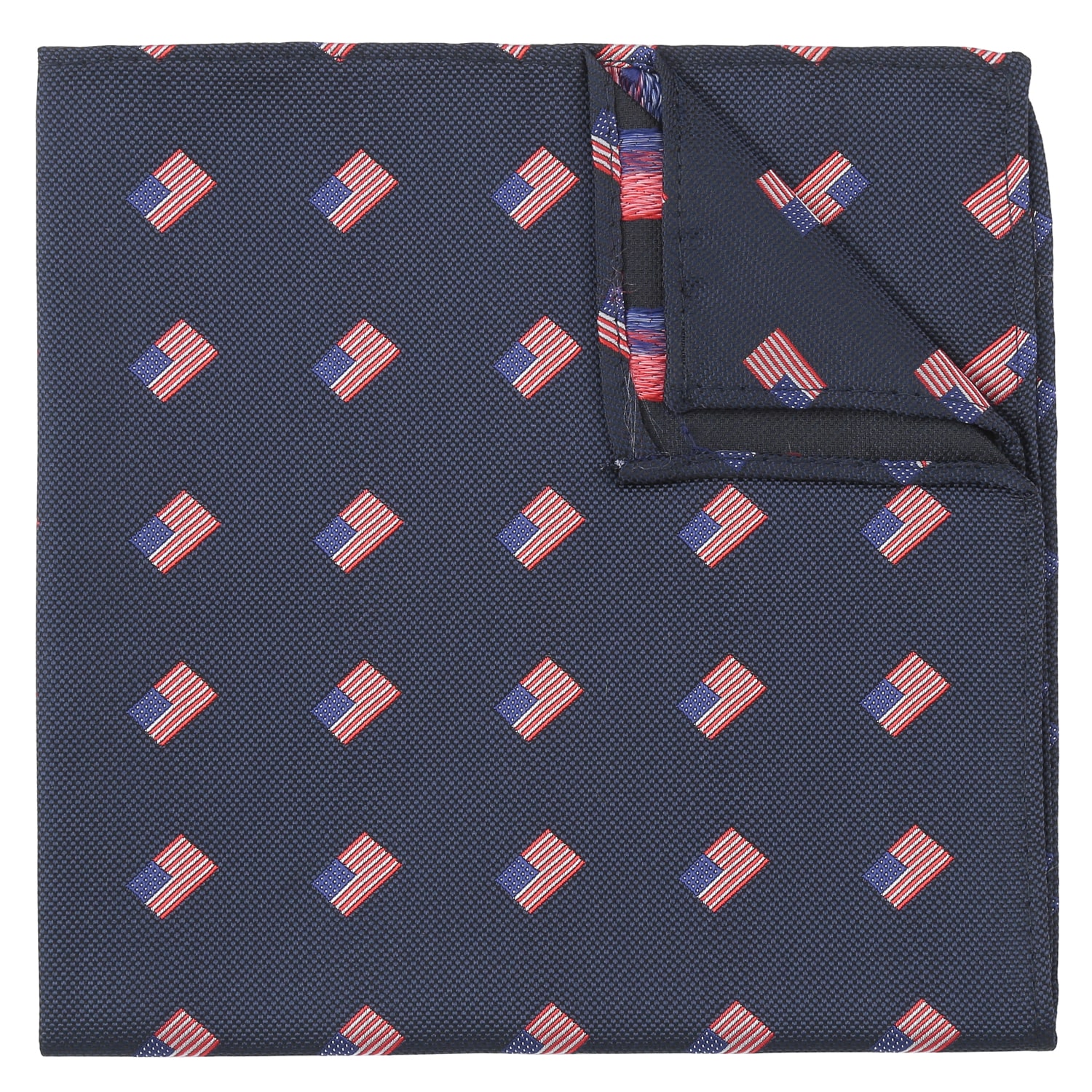 Navy Blue Australian Flag Embroidered Pocket Square Navy Blue Australian Flag Embroidered Pocket Square