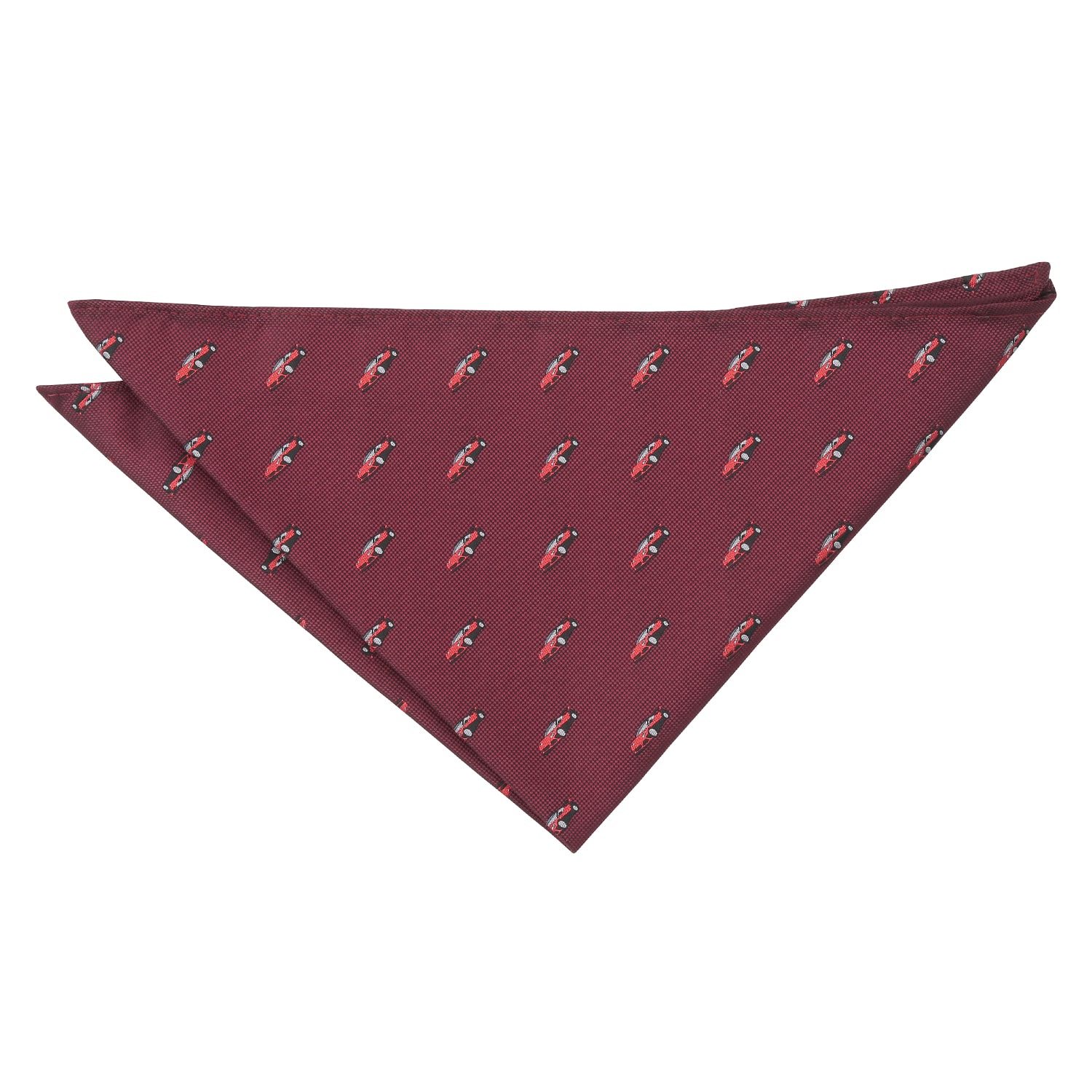 Burgundy Cricket Sports Embroidered Pocket Square Burgundy Cricket Sports Embroidered Pocket Square