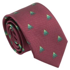 Burgundy Christmas Tree Regular Tie for Boys Burgundy Christmas Tree Regular Tie for Boys