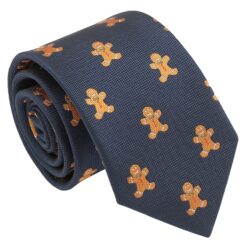 Navy Blue Gingerbread Regular Tie for Boys