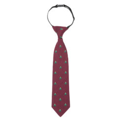 Burgundy Christmas Tree Elasticated Tie For Boys Burgundy Christmas Tree Elasticated Tie For Boys