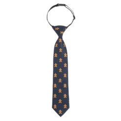 Navy Blue Gingerbread Elasticated Tie For Boys