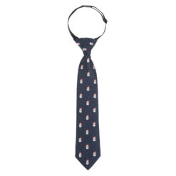 Navy Blue Snowman Elasticated Tie For Boys Navy Blue Snowman Elasticated Tie For Boys