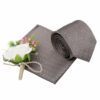 Grey Raffia Basket Tie and Pocket Square Set