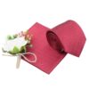 Crimson Red Raffia Basket Tie and Pocket Square Set