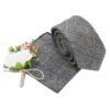 Blue Tweed Donegal Tie and Pocket Square Set