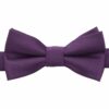 Aubergine Purple Plain Twill Pre-Tied Bow Tie for Boys