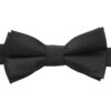 Black Plain Twill Pre-Tied Bow Tie for Boys