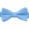 Cornflower Blue Plain Twill Pre-Tied Bow Tie for Boys