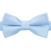 Ice Blue Plain Twill Pre-Tied Bow Tie for Boys