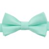 Mint Green Plain Twill Pre-Tied Bow Tie for Boys