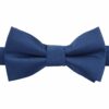 Navy Blue Plain Twill Pre-Tied Bow Tie for Boys