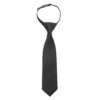 Black Plain Twill Elasticated Tie For Boys