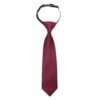 Burgundy Plain Twill Elasticated Tie For Boys