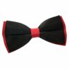 Black and Red Plain Satin Pre-Tied Bow Tie