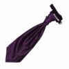 Cadbury Purple Solid Check Pre-Tied Wedding Cravat
