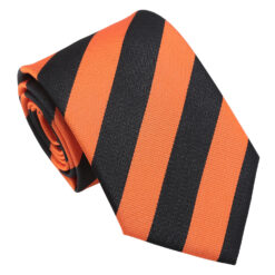 Orange and Black Classic Stripe Tie