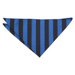 Royal Blue and Black Classic Stripe Pocket Square