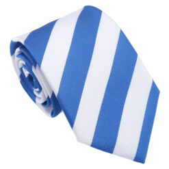 Royal Blue and White Classic Stripe Tie