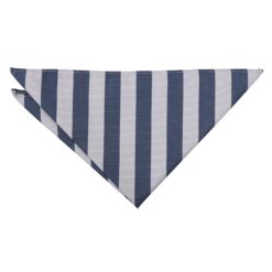 Silver and Navy Classic Stripe Pocket Square