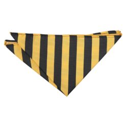 Yellow and Black Classic Stripe Pocket Square