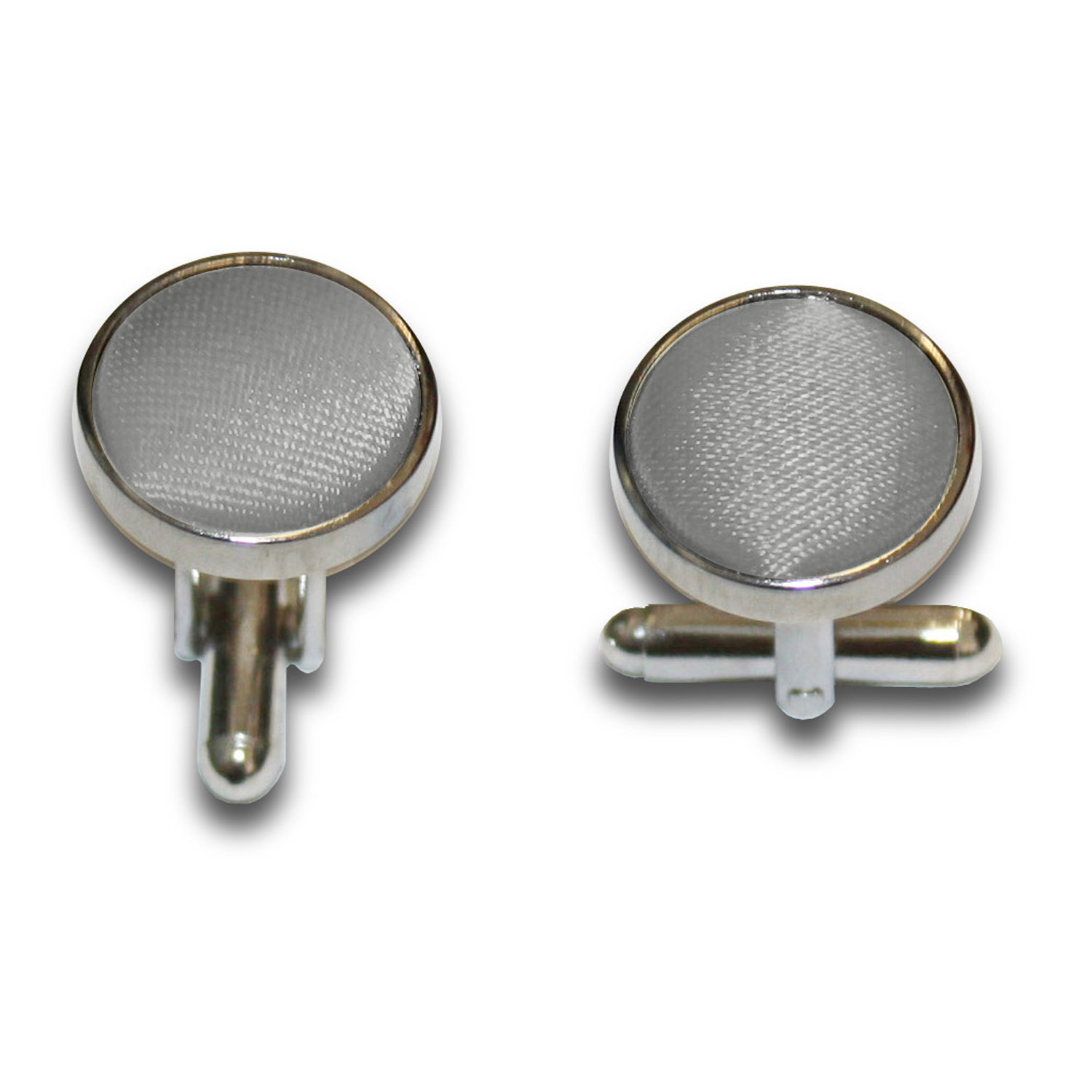Plain Platinum Satin Cufflinks