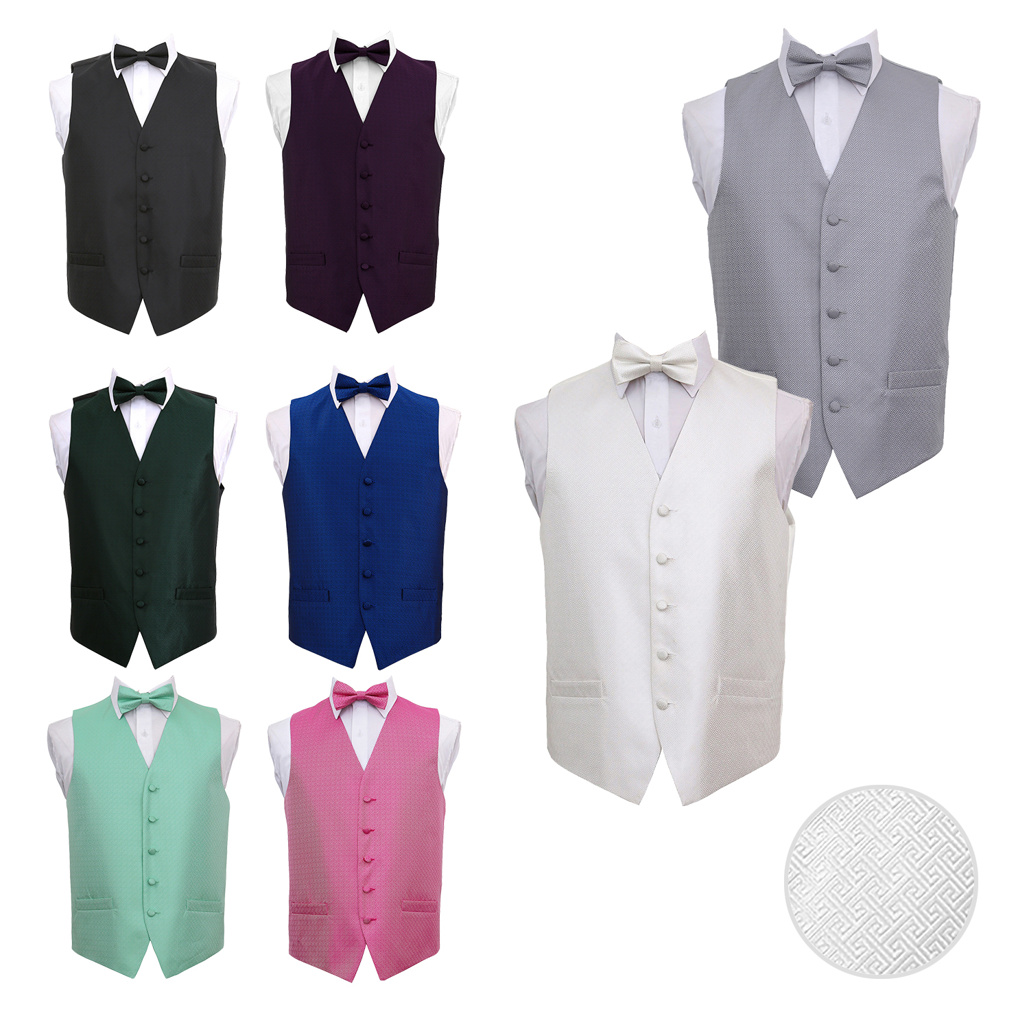 Suits Blazers Dqt Men Greek Key Patterned Wedding Waistcoat Bow