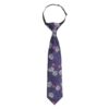 Purple Floral Rose Elasticated Tie for Boys