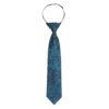 Teal Floral Rose Elasticated Tie for Boys