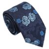 Blue Floral Rose Regular Tie for Boys